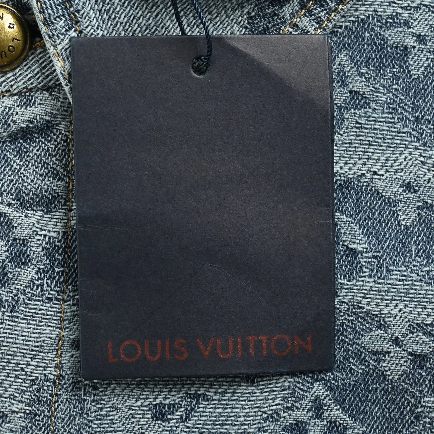 Louis Vuitton/Louis Vuitton cloud old flower jacquard suit denim short-sleeved shirt
